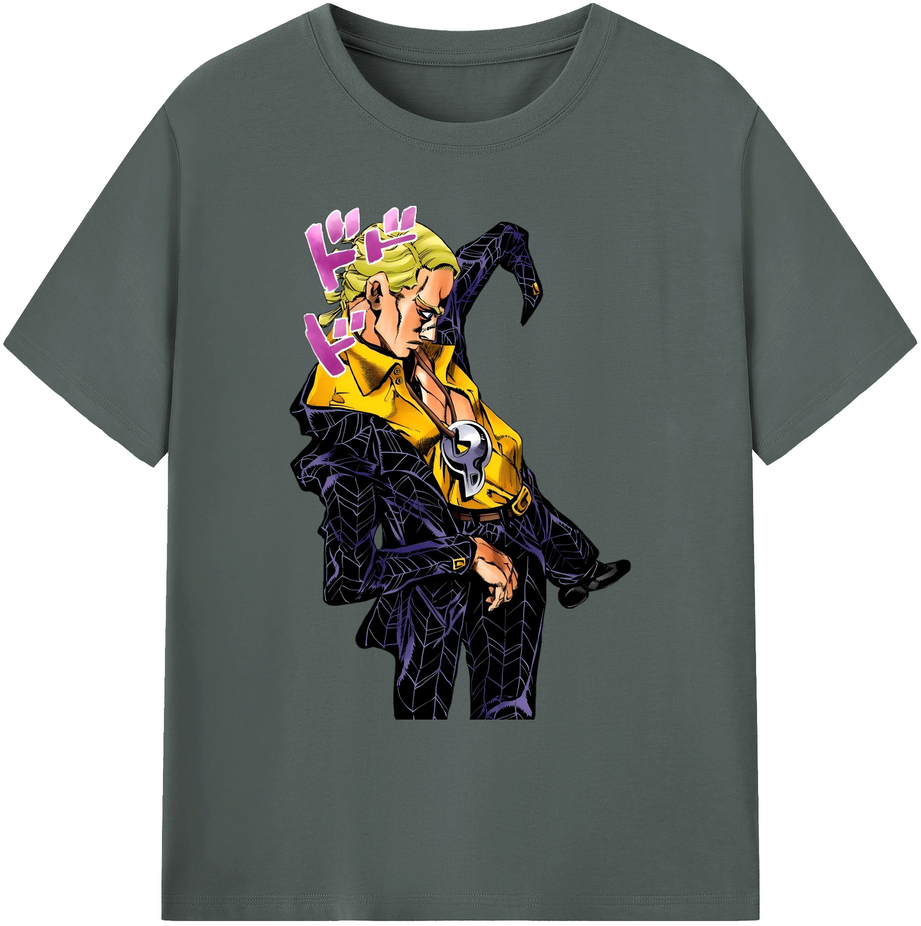 （画像用） ジョジョの奇妙な冒険 プロシュート JoJo's Bizarre Adventure Prosciutto 綿100％ メンズ半袖Tシャツ｜肌触りやわらか＆通気性
